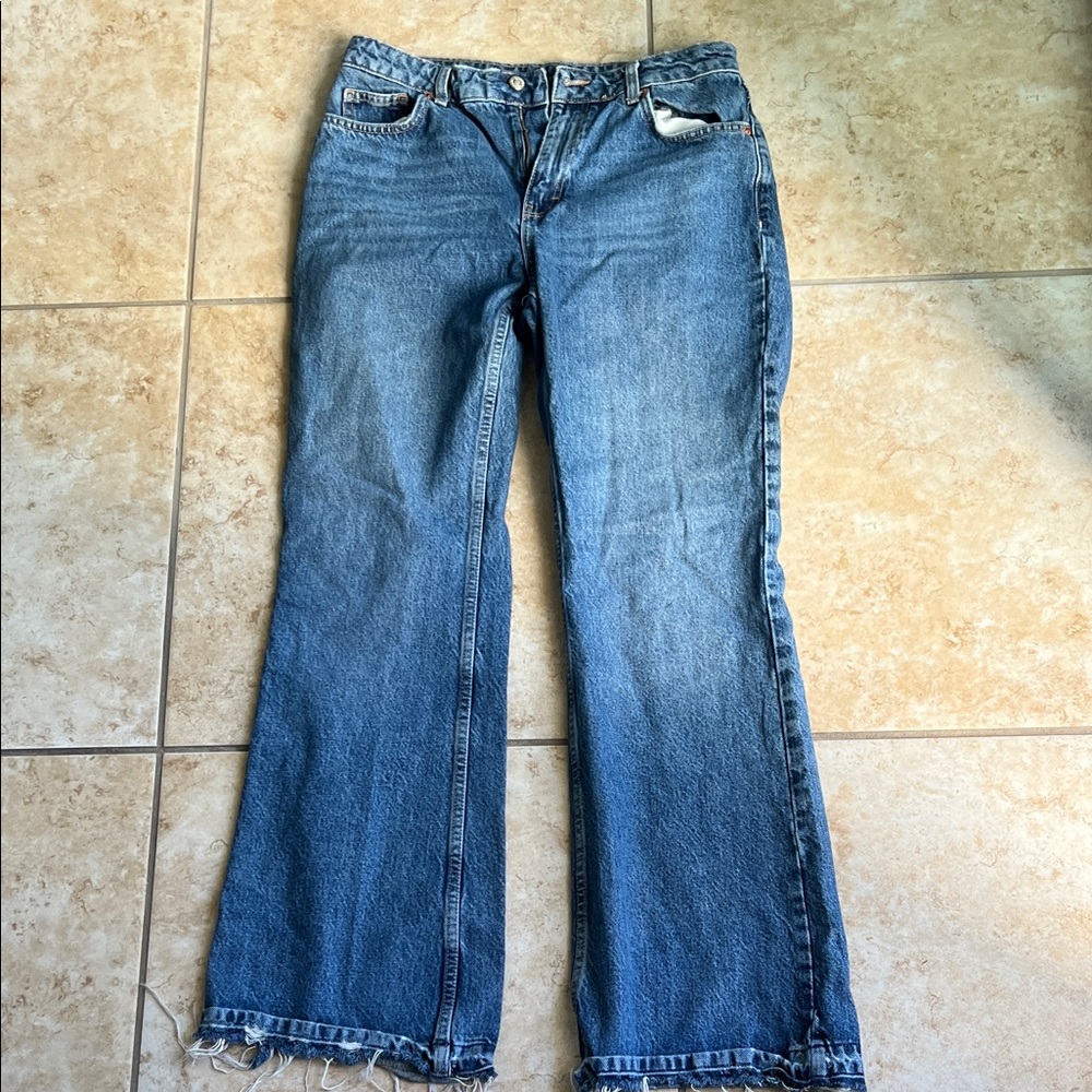 Topshop PETITE Blue Flare Jeans